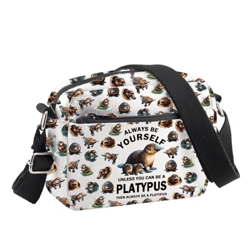 PLITI Platypus Crossbody-Tasche für Tierliebhaber, Geschenke mit Aufschrift "Always Be Yourself Unless You Can Be A Platypus", Always Platypus Cbu, 24.5*8*18 cm von PLITI