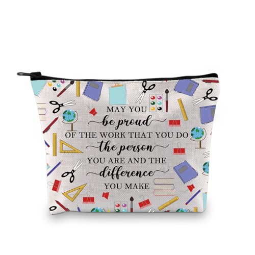 PLITI Schulberater Geschenke Berater Wertschätzung Geschenke May You Be Proud of The Work You Do School Principal Zipper Pouch, Be Proud Counselor Bagu, modisch von PLITI