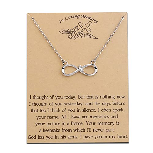 PLITI Trauergeschenk I Thought Of You Today But That Is Nothing New Memorial Gifts Infinity Kreuz Halskette für Frauen BFF Freund christliches Geschenk, Edelstahl von PLITI