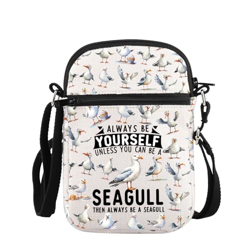 PLITI Umhängetasche für Damen, Motiv: Möwen-Liebhaber, Geschenk "Always Be Yourself Unless You Can Be A Seagull", Always Be Seagull Zcbagu, 8.26×5.7×0.78inches von PLITI