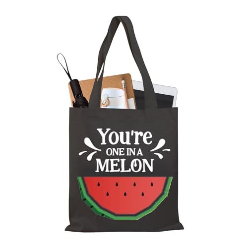 PLITI Wassermelonen-Party-Tragetasche, Aufschrift You're One In a Melone, Geschenk, wiederverwendbar, Lebensmitteltasche, One in Melon Tgblu, medium von PLITI