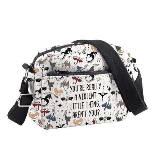 PLITI Xaden Riorson Umhängetasche mit der Aufschrift "You're Really A Violent Little Thing Dragon Rider", Violent Thing Cbu, 24.5*8*18 cm von PLITI