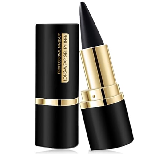 PLMMOUT Schwarzer Gel Eyeliner Stift - Wasserfest, Matte Schnell Trocknend, Stick Pencil für Alltägliches Lang Anhaltendes Augen Make-up, 1 Stück von PLMMOUT