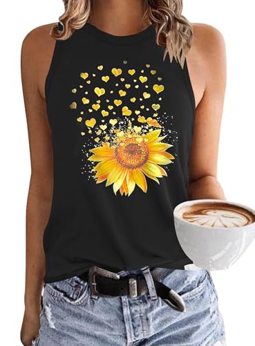 PLMOKEN Ärmellos Tank Top Damen - Sommer Vest Rundhals Oberteile Blusentop Elegantes Top von PLMOKEN