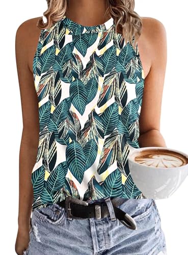 PLMOKEN Ärmellos Tank Top Damen - Sommer Vest Rundhals Oberteile Blusentop Elegantes Top von PLMOKEN