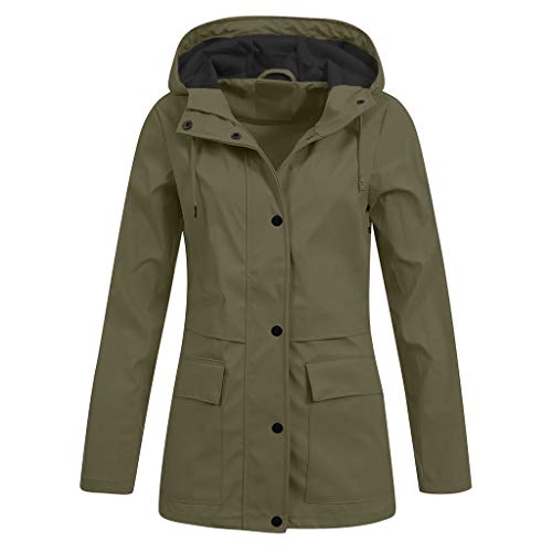 Plot Damen Windbreaker Leicht Regenjacke Wasserdicht Atmungsaktiv Leichter Kapuzen Trenchcoats Lange Windjacke Übergangsjacke Funktionsjacke von PLOT-Damen Mantel