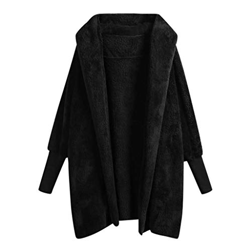 Plot Winterjacke Damen Parka Jacken Fleecejacke Fleecemantel Einfarbig Cardigan Winterparka mit Kapuze Teddy-Fleece Jacken Mantel Frauen Winter Warm Kapuzenjacke Outwear Coat von PLOT-Damen Mantel