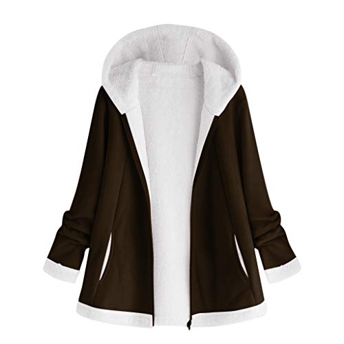 Plot Winterjacke Damen Parka Jacken Fleecemantel Winterparka mit Kapuze Frauen Winter Warm Teddy-Fleece Parka Mantel Outwear Coat Große Größe M-XXXXXL von PLOT-Damen Mantel