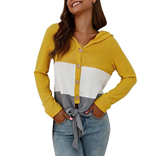 Plot Kapuzenpullover für Damen Strickpullover Gestreift Tops Pulli Strickjacken Oberteile Hoodie Langarm Pullover Blouse Sweatjacke Sweatshirts Mit Kapuze von PLOT-Damen T Shirt