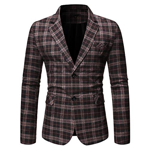 Plot Herren Anzug Jacke Samt Sakko Blazer Gitter Einknopf Anzugjack Slim Fit Herrenanzug für Hochzeit Business Freizeit Party von PLOT-Herren Mantel