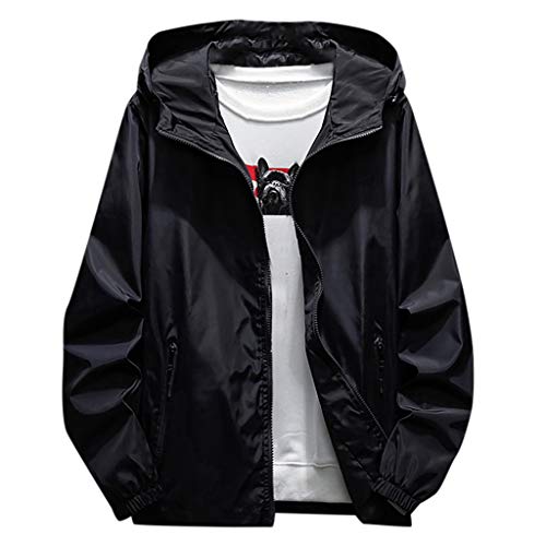 Plot Herren Softshell Jacke mit Kapuze Einfarbig Outdoor Männer Freizeitjacke Kapuzenjacke Warm Winterjacke Übergangsjacke Sportjacke Funktionsjacke Windbreaker Große Größe M-7XL von PLOT-Herren Mantel