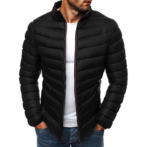 Plot Herren Steppjacke Leicht Einfarbig Warm Winterjacke Stehkragen Stepp Jacke Basic Langarm Winter Casual Freizeit Übergangsjacke Outwear von PLOT-Herren Mantel