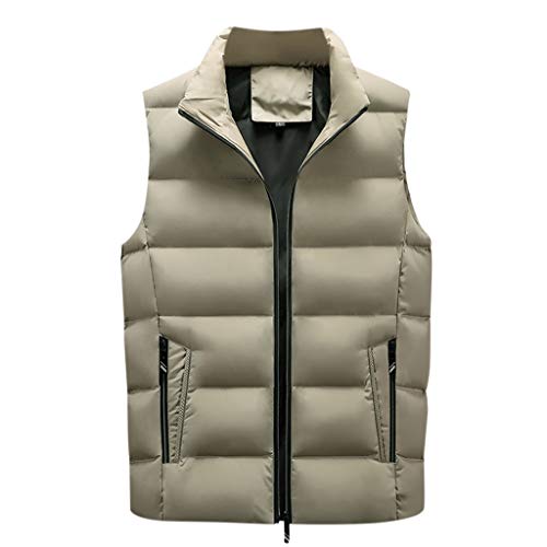 Plot Herren Steppweste Weste Einfarbig Outdoor Weste Winterweste Mit Stehkragen Männer Funktionsweste Ärmellos Jacke Steppjacke Übergangs von PLOT-Herren Mantel