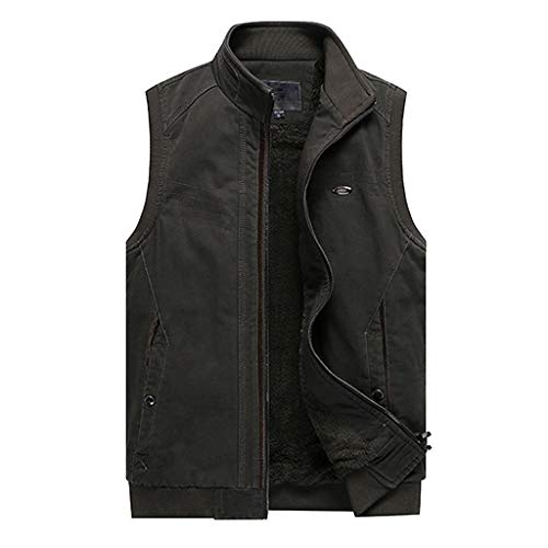 Plot Herren Westen Outdoor Einfarbig Herbst Winter Warm Weste Gefüttert Ärmellos Parka Jacke Übergang Stehkragen Plot Herren Westen Outdoor Einfarbig Herbst Winter Warm Weste Gefüttert Ärmellos Parka Jacke Übergang Stehkragen von PLOT-Herren Mantel
