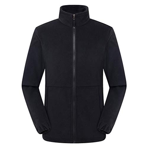 Plot Herren Winterjacke Warm Einfarbig Outdoor Fleece Jacke Sportjacke Freizeitjacke Stehkragen Reißverschluss Männer Casual Softshell Jacke Übergangsjacke von PLOT-Herren Mantel