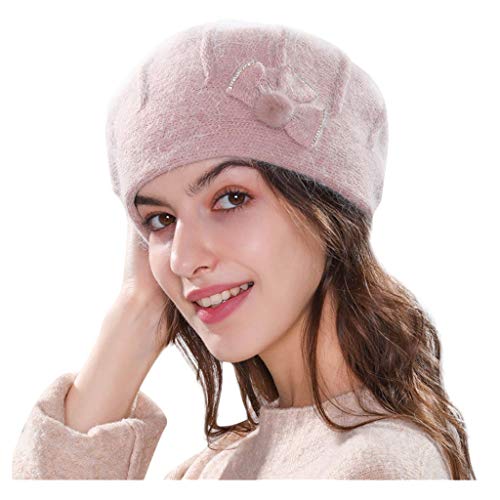 PLOT Damen Wollmütze Einfarbig Barett Mütze Frühling/Herbst/Winter Hut Mädchen Mütze Beanie Baskenmütze Beret Cap von PLOT