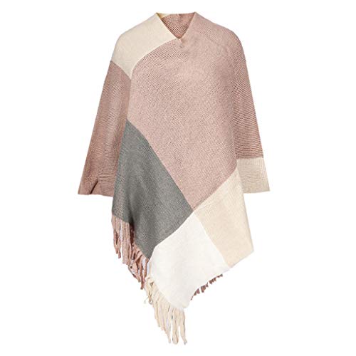 PLOT Schals für Damen Herbstschal Modische Kariert Pashminas Winter Warm Cape Winterschal Poncho Tücher Stolen Umschlagtuch Umschlagtücher Stola mit Quaste von PLOT