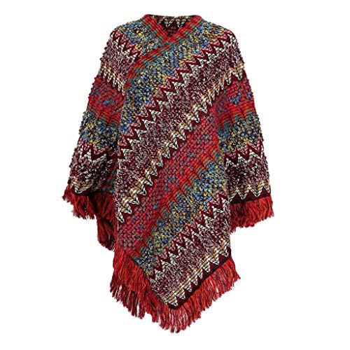 PLOT Stolen für Damen Winterschal Modische Poncho Winter Warm Tücher Stolen Umschlagtuch Herbstschal Umschlagtücher Stola Pashminas Cape mit Quaste von PLOT