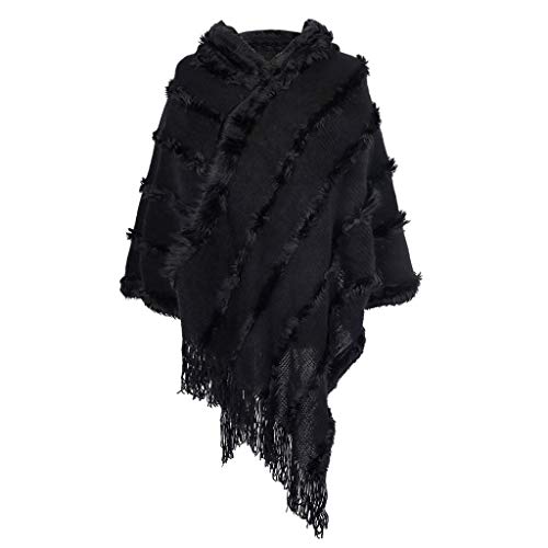 PLOT Umschlagtücher für Damen Stolen Modische Stola Cape Winter Warm Pashminas Tücher Poncho Herbstschal Umschlagtuch Winterschal mit Kopftuch Quaste von PLOT