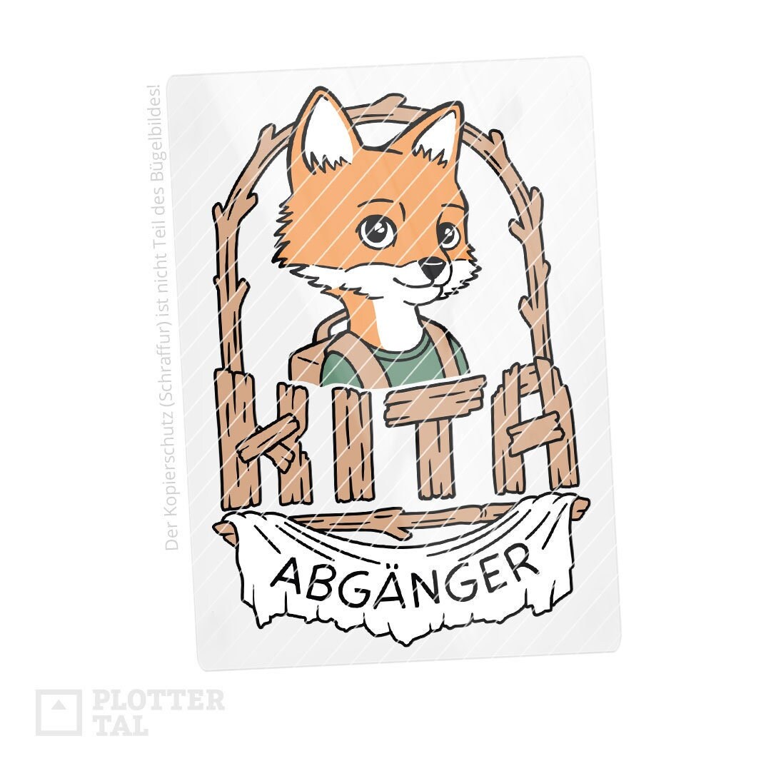 Bügelbild Fuchs "Kita Abgänger" | Schulkind Einschulung Bügelbild Fuchs "Kita Abgänger" | Schulkind Einschulung von PLOTTERTAL
