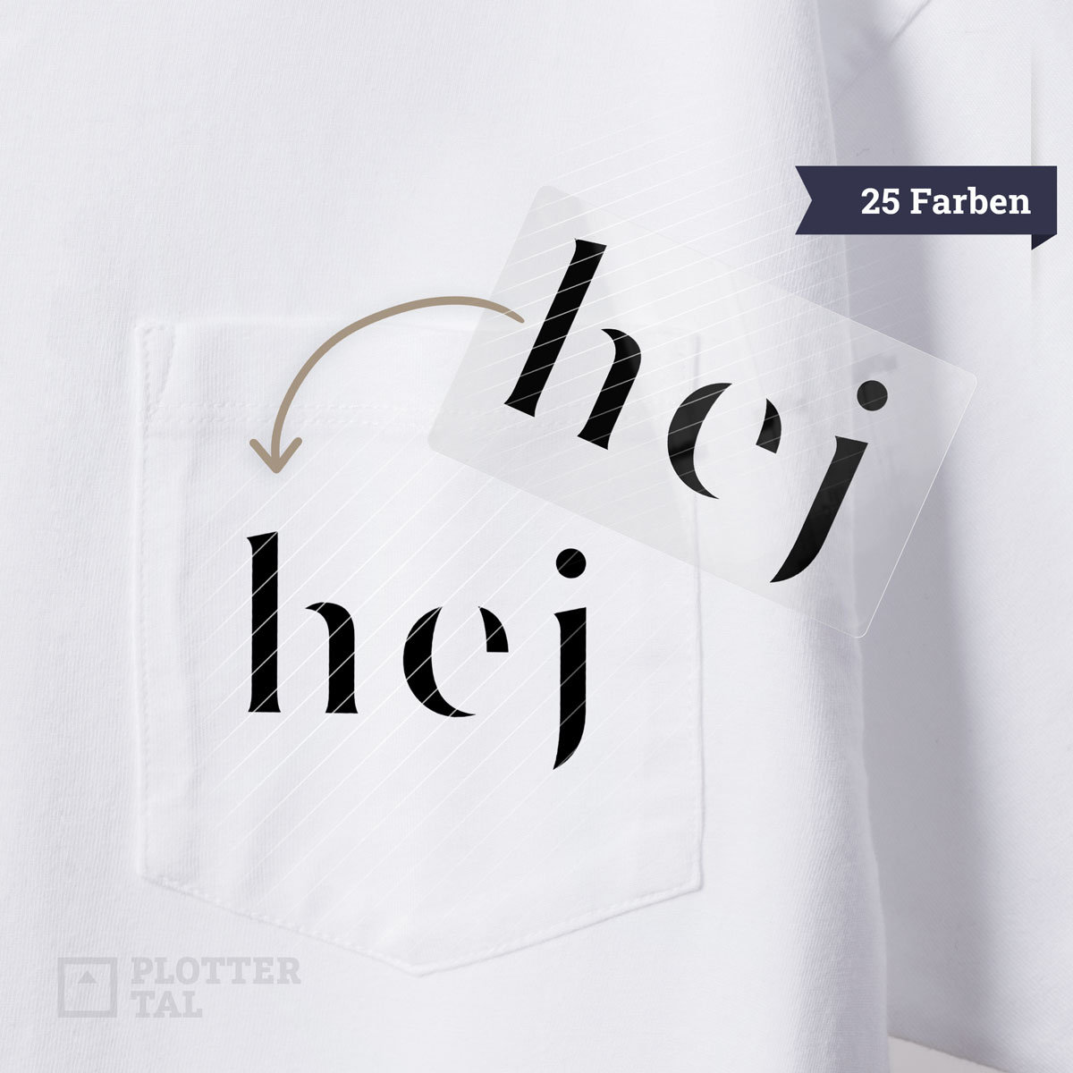 Bügelbild «Hej» in Drei Größen | Spruch Flexfolie - 25 Farben Bügelbild «Hej» in Drei Größen | Spruch Flexfolie - 25 Farben von PLOTTERTAL