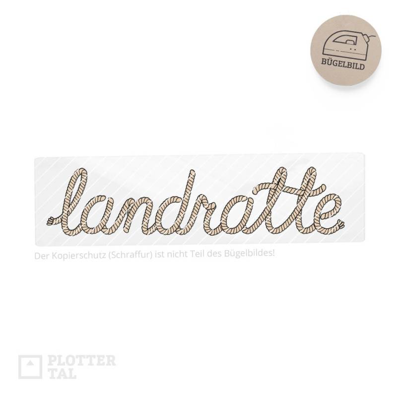 Bügelbild Landratte | Maritimes Mit Seilschrift | 23 X 5 cm Bügelbild Landratte | Maritimes Mit Seilschrift | 23 X 5 cm von PLOTTERTAL