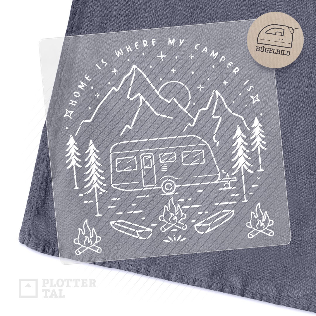 Bügelbild Wohnwagen - Home Is Where My Camper | 20 X 20 cm Bügelbild Wohnwagen - Home Is Where My Camper | 20 X 20 cm von PLOTTERTAL