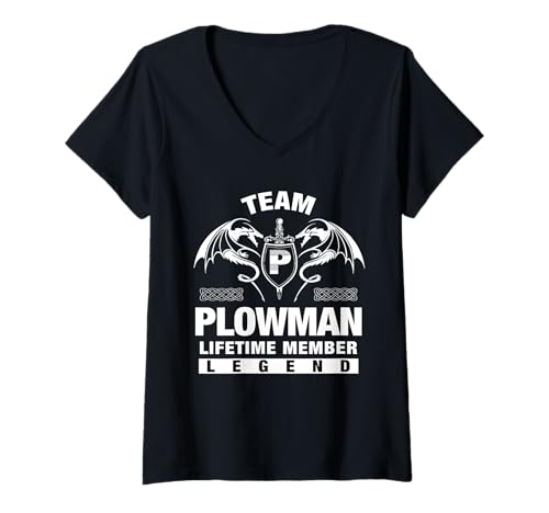 Damen Team PLOWMAN - Lebenslange Mitgliedsgeschenke T-Shirt mit V-Ausschnitt Damen Team PLOWMAN - Lebenslange Mitgliedsgeschenke T-Shirt mit V-Ausschnitt von PLOWMAN FAMILY Idea Gifts