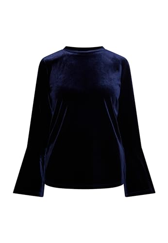 PLUMDALE Damen Samtshirt 10129143-PL01, Marine, XL von PLUMDALE