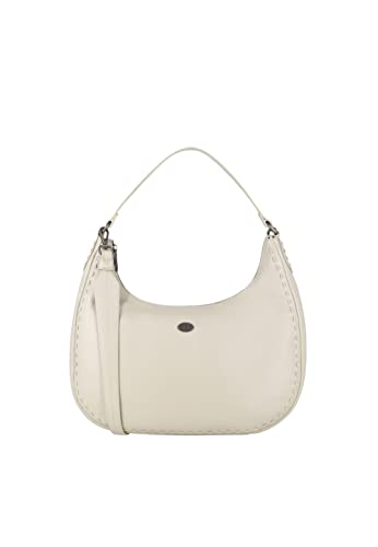 PLUMDALE Women's Schultertasche aus Leder, WOLLWEISS von PLUMDALE