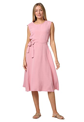 PM SELECTED Damen A-Linie Mini Midikleid Ärmelloses Sommer Kleid Dress mit Bindeband in Einheitsgröße PM-26 (Rosa) von PM SELECTED