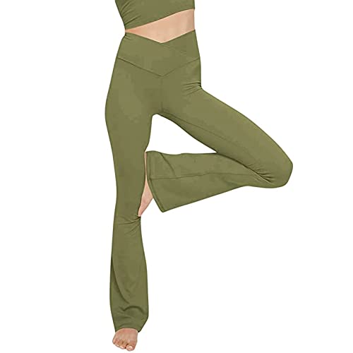 PMDKLSPQ Jogginghose Flare Yoga Hose Fitness Yogahose Damen Bootcut Schlaghose Stoff Flared Pants Straight Bein Ausgestelltem Bein Yoga Hose weitem Bein Jogginghose von PMDKLSPQ