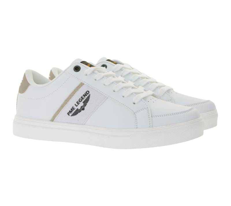 PME LEGEND Eclipse Herren Low-Top Sneaker mit seitliche Textil-Overlays Alltags-Sneaker Schnür-Schuhe PBO2302070-903 Weiß/Beige von PME LEGEND