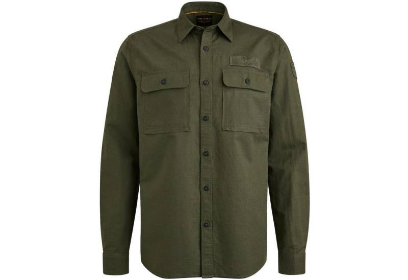 PME LEGEND Flanellhemd Long Sleeve Shirt Cotton/linen OLIVE NIGHT von PME LEGEND