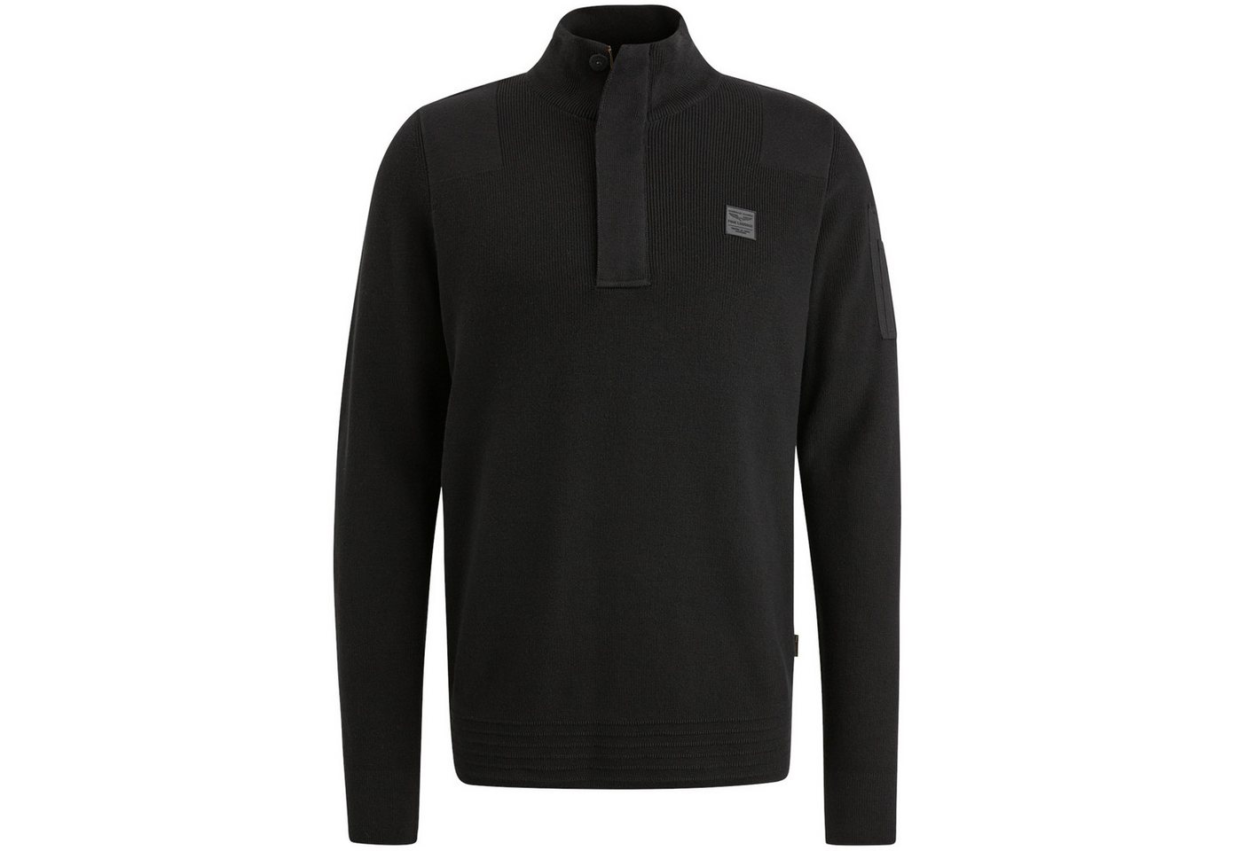 PME LEGEND Strickpullover Half zip collar cotton knit BLACK ONYX von PME LEGEND