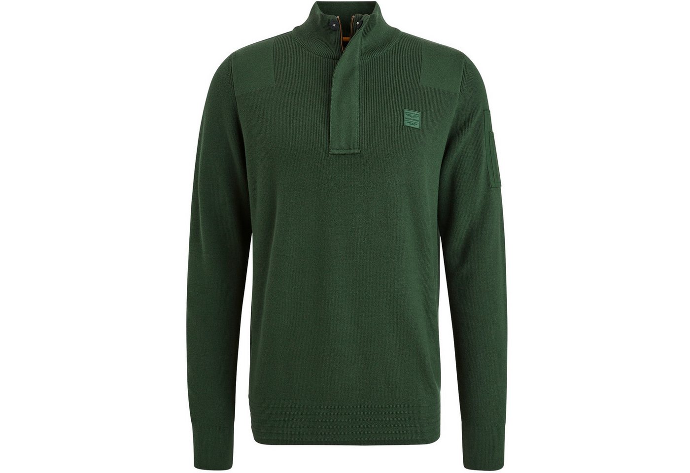 PME LEGEND Strickpullover Half zip collar cotton knit Trekking Green von PME LEGEND