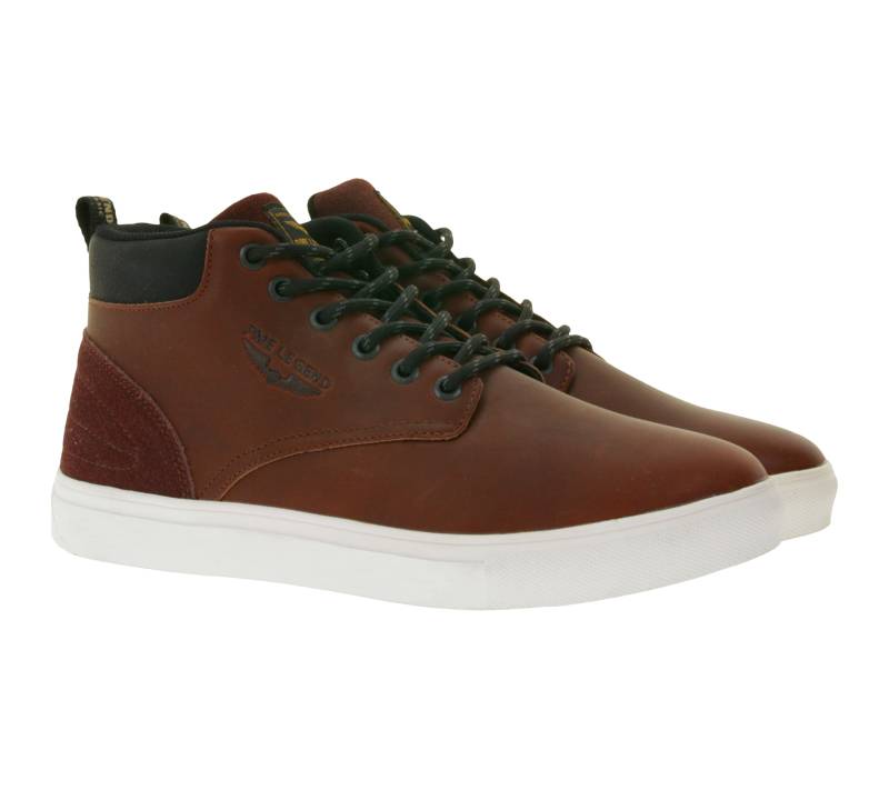 PME LEGEND Strike Herren Mid-Top Sneaker mit herausnehmbarer EVA-Innensohle Freizeit-Sneaker Schnür-Schuhe PBO206088-898 Cognac-Braun von PME LEGEND