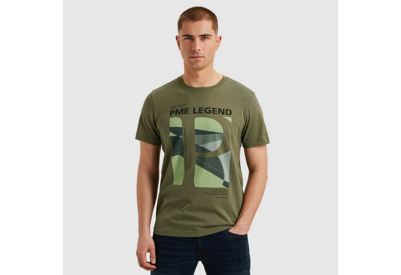 PME LEGEND T-Shirt Short sleeve r-neck single jersey mit Logo Print von PME LEGEND