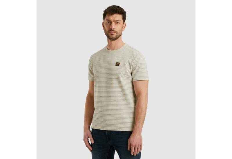 PME LEGEND T-Shirt Short sleeve r-neck textured yd stripe mit Streifen und Logo-Batch von PME LEGEND