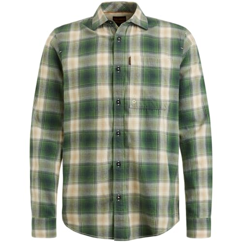 PME Legend Long Sleeve Shirt Ctn Twill Check Dark Ivy - XL von PME Legend