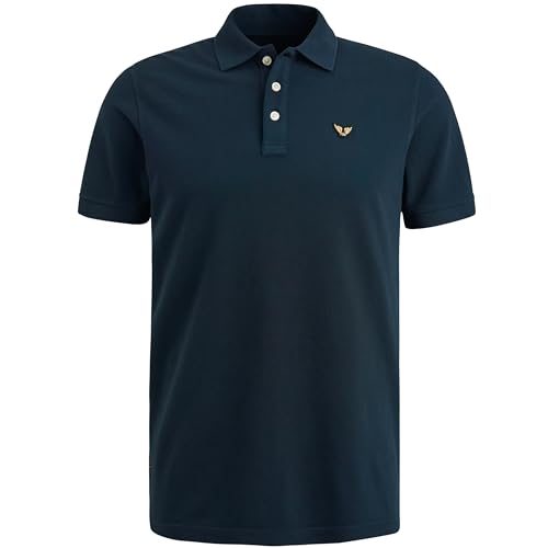 PME Legend Herren Poloshirt Short Sleeve Polo Garment Dyed Pique Salute blau - L von PME Legend