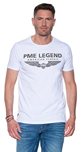 PME Herren T-Shirt PTSS000501, Farben:Bright White, Grössen:XXL von PME Legend