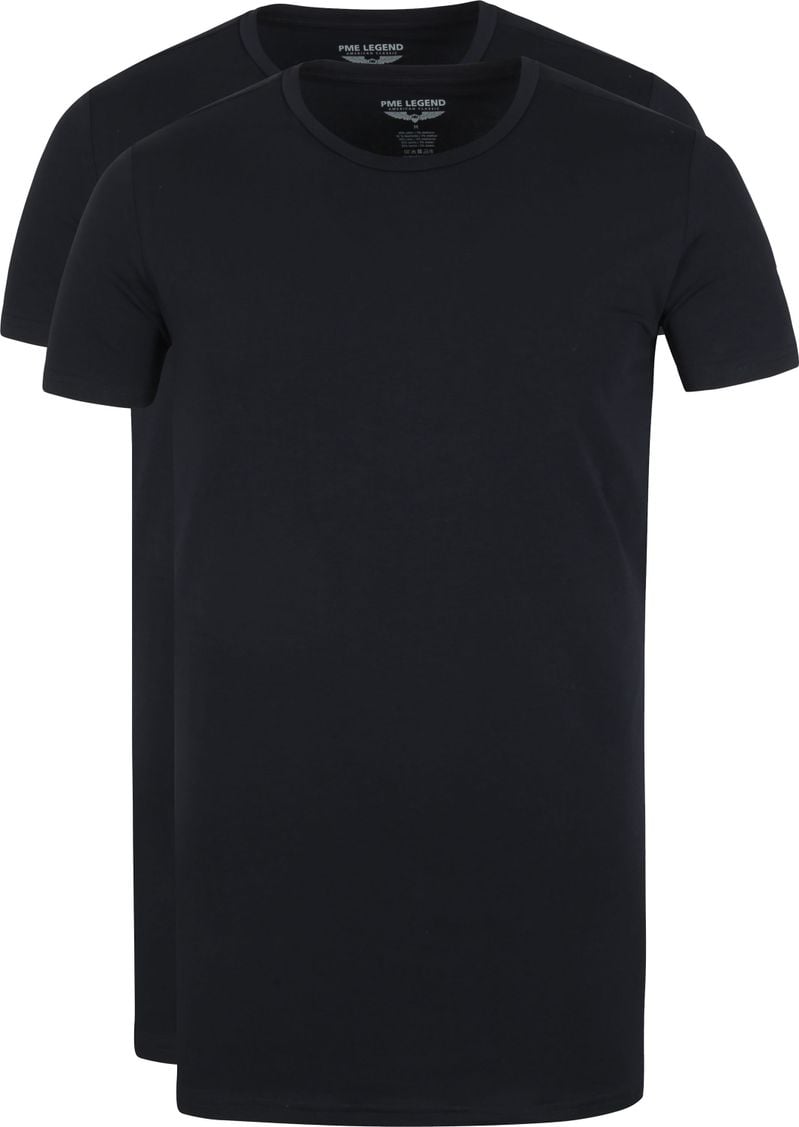 PME Legend Basic T-Shirt 2er Pack O-Ausschnitt Schwarz - Größe 3XL von PME Legend