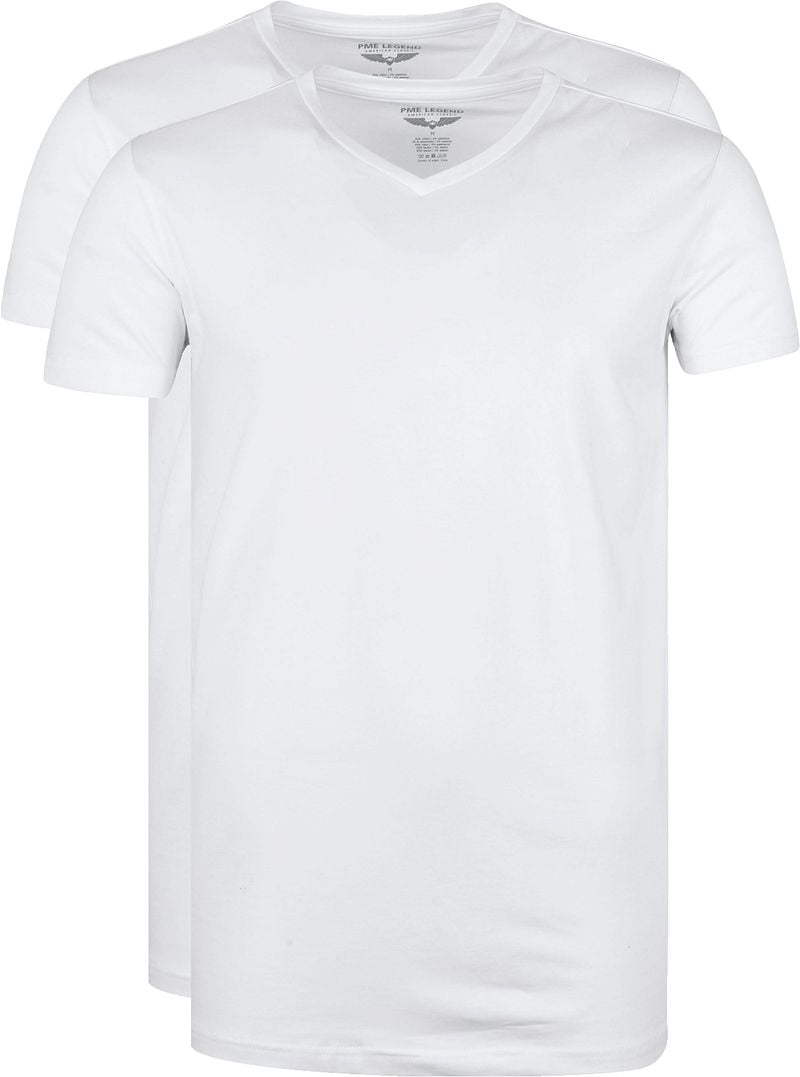 PME Legend Basic T-Shirt 2er Pack V-Ausschnitt Weiß - Größe M PME Legend Basic T-Shirt 2er Pack V-Ausschnitt Weiß - Größe M von PME Legend
