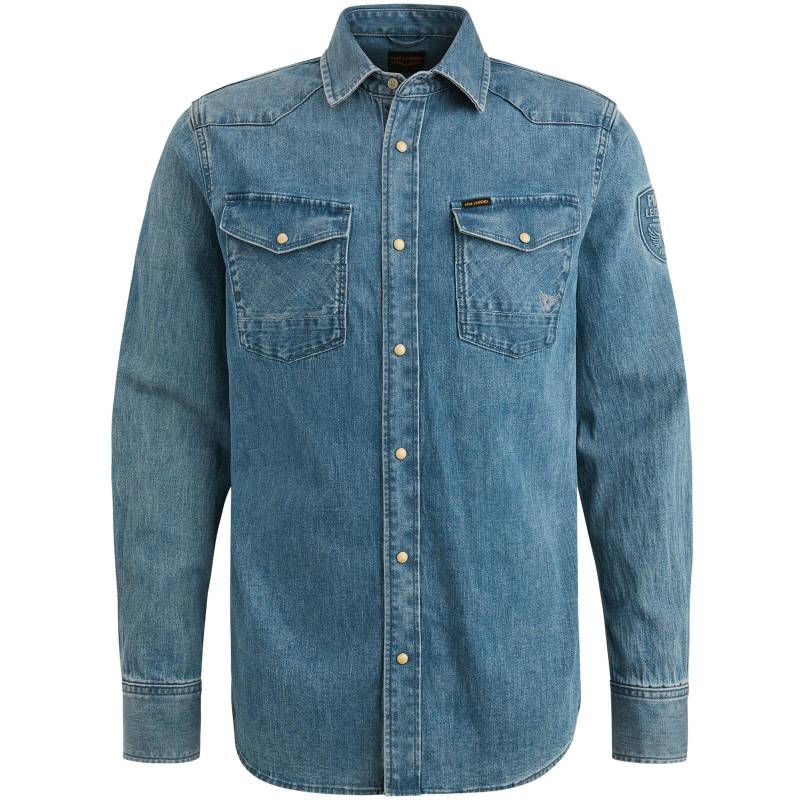 PME Legend - DENIM SHIRT faded grey blue - Gr. - XL von PME Legend