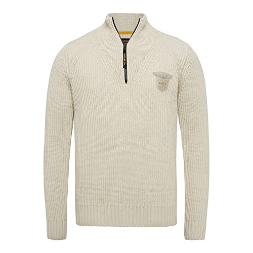 PME Legend Half Zip Collar Cotton - Pullover, Größe_Bekleidung:XXL, Farbe:Bone White von PME Legend