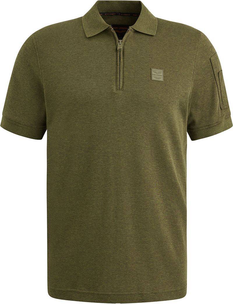 PME Legend Half-Zip Poloshirt Interlock Olivgrün - Größe 3XL von PME Legend