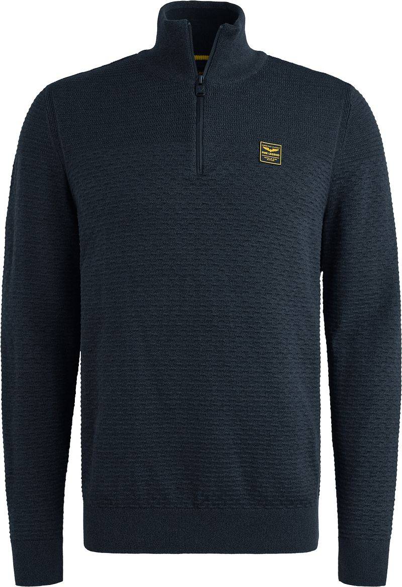 PME Legend Half Zip Structure Mouliné Sweater Navy - Größe 3XL von PME Legend