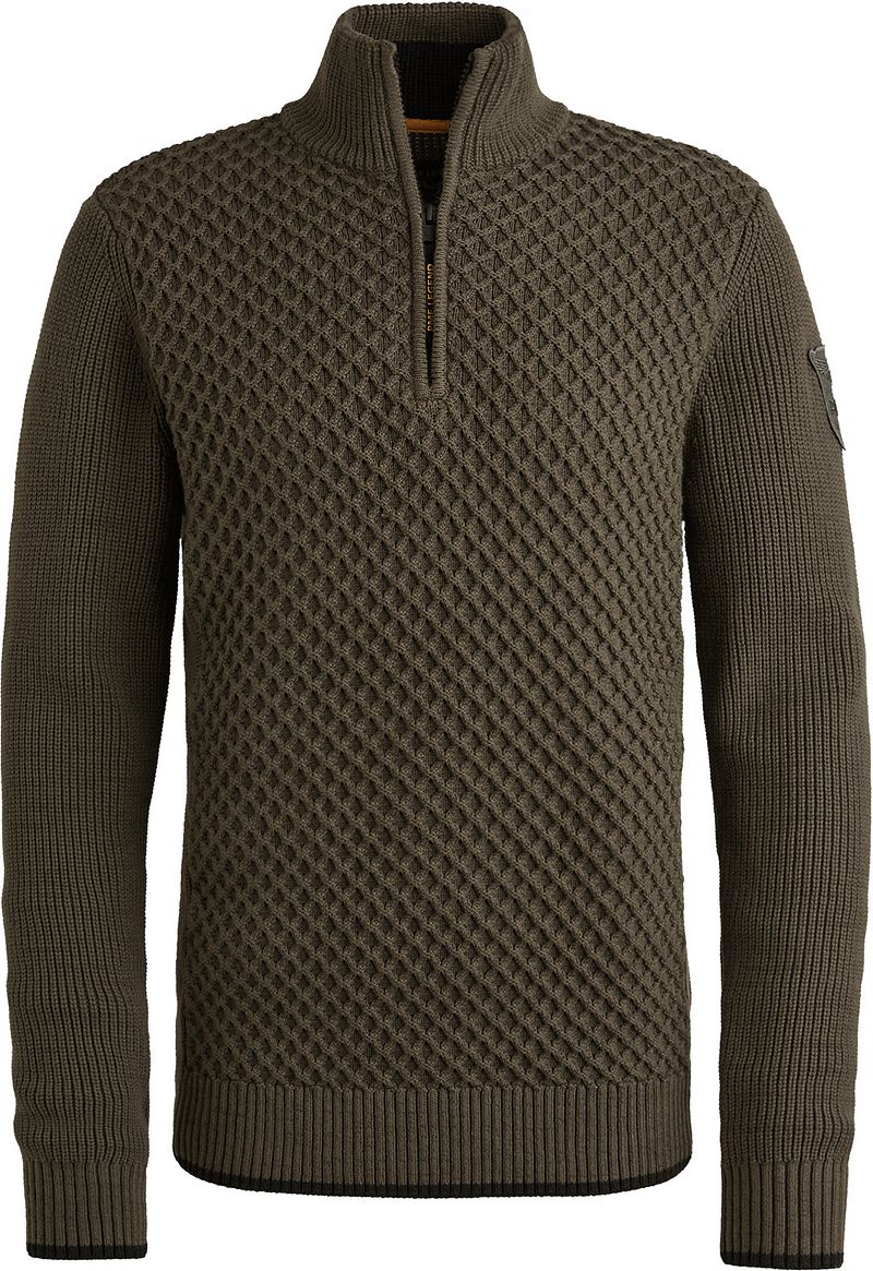 PME Legend Half Zip Structure Sweater Beluga Grün - Größe L von PME Legend