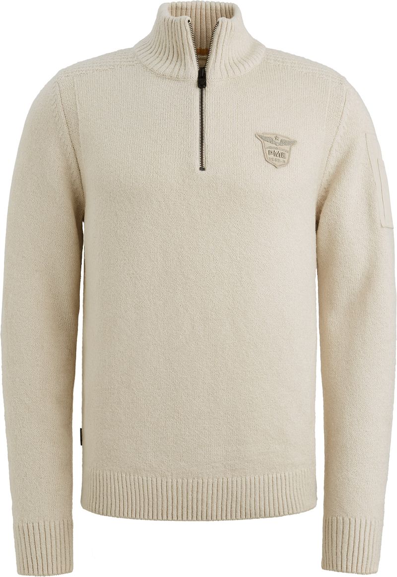 PME Legend Half Zip Sweater Ecru - Größe XL von PME Legend